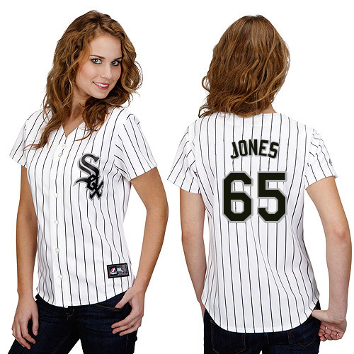 Nate Jones #65 mlb Jersey-Chicago White Sox Women's Authentic Home White Cool Base Baseball Jersey